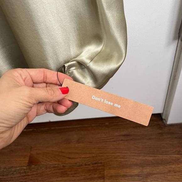 Reformation Niamh Cap Sleeve Silk Open Back Maxi Dress Gown Green NEW with tags - Picture 6 of 7